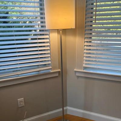 62” Silver Tone Floor Lamp with White Shade #3