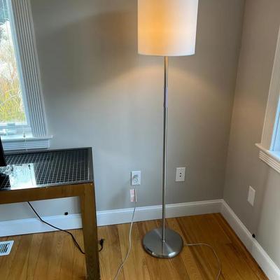 62” Silver Tone Floor Lamp with White Shade #2