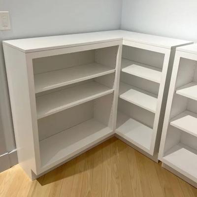 Nice White Shelves #4 — 41”H x 46”W x 30”D Furniture (Corner Shelves)
