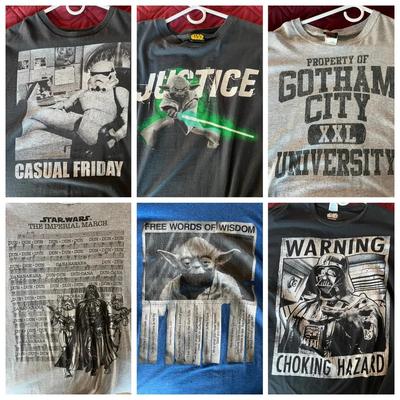 (5) Mens Star Wars T-Shirts & (1) Batman T-Shirt — Sizes XL & 2X