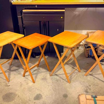 (4) Folding Wood Tables