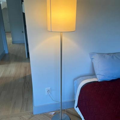 62” Silver Tone Floor Lamp with White Shade #5
