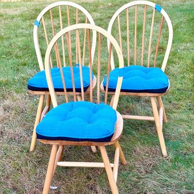 (3) Wooden Chairs 