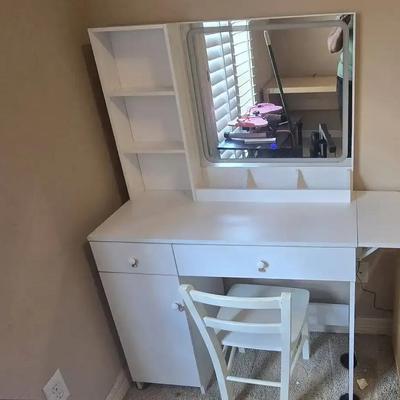 Vanity Desk With Lighted Mirror-Upstairs