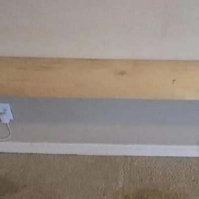 Natural Wood Long Shelf from Ikea-Upstairs