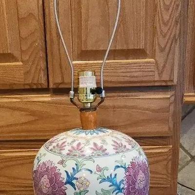 Pink  Ginger Jar Lamp 