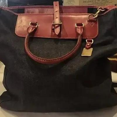 Dooney & Bourke Blue Jean and Red Tote