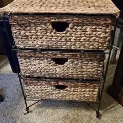 Wicker And Iron Storage  