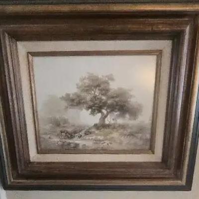 Dalhart Windberg Framed 1970 Deer Drinking From A Brook 