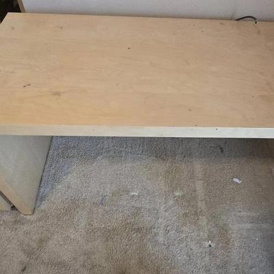 Ikea Natural Wood Desk And File Cabinet -Upstairs