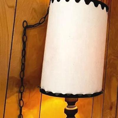 Vintage Hanging Lamp With Tassel Pull  Tested & Working
