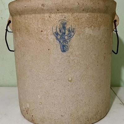 Vintage Stoneware 6 Gallon Crock