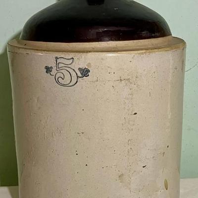 Vintage Western Stoneware Jug “5”