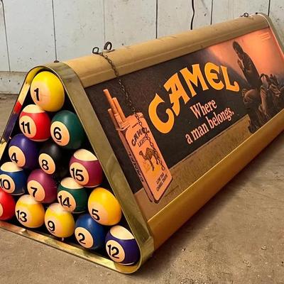 Camel Pool Table Over Hand Lamp 
