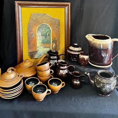 Framed Pottery•Brown Pottery•Redclay Teapot