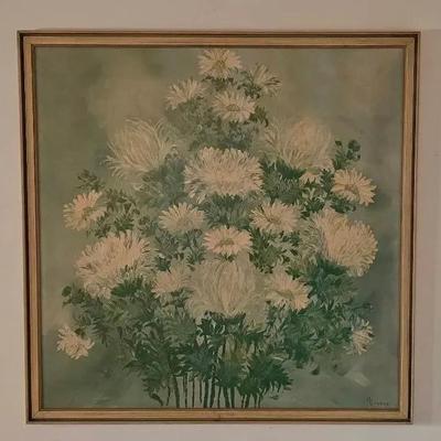 Vintage Large Still Life Framed Print Wall Art By F. Boucher 38IN X 38IN