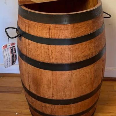 Peeler Hardware Co. 15 Gallon Wooden Barrel 