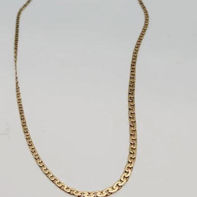 Graduated Link 14k Yellow Gold Necklace 16" Antique 