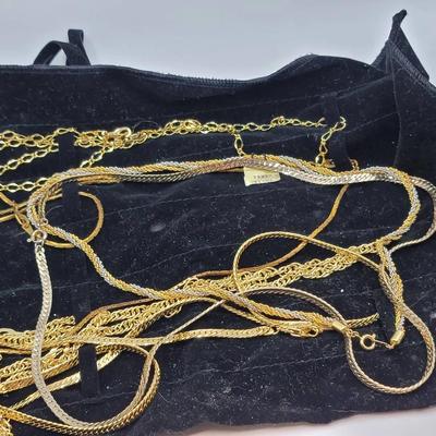 Gold and Silver Tone Chain Necklaces and Bracelets Lot