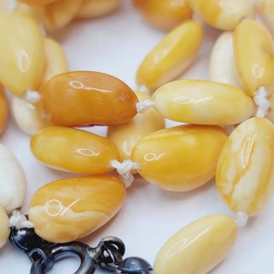 Butterscotch Eggy Baltic Amber Necklace Vintage 