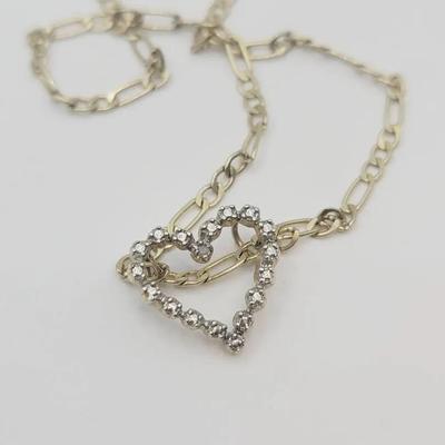 Gold Over Sterling Vermeil Heart Pendant Necklace 