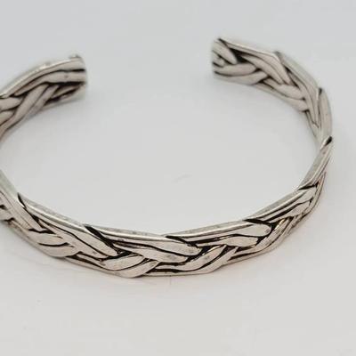 925 Southwest Style Double Braid Sterling Bracelet