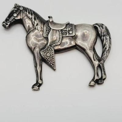 Sterling Silver 925 Gorgeously Detailed Horse Pin 