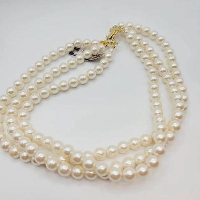 NWT Hecht's 3 Strand Faux Pearl Necklace 