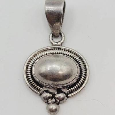 Mexico Sterling Silver Domed Pendant ATI 925