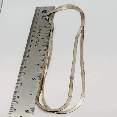 Long Sterling Flat Chain Necklace 36" 925 Silver Milor Italy