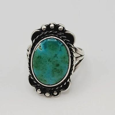 Sterling Turquoise Ring Southwest Unsigned Sz 5.5