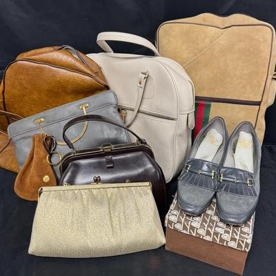 SS532 - Vintage Handbags, Travel Bags And Pair Of Shoes 