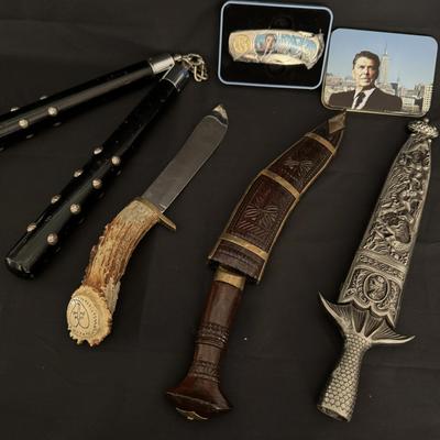 LCJ - 051 Vintage Knives and a Nunchaku