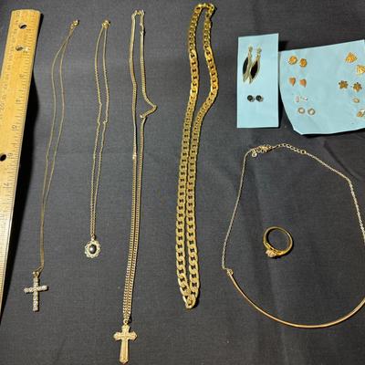 LCJ-007 Gold tone Mixed Group of Costume Jewelry