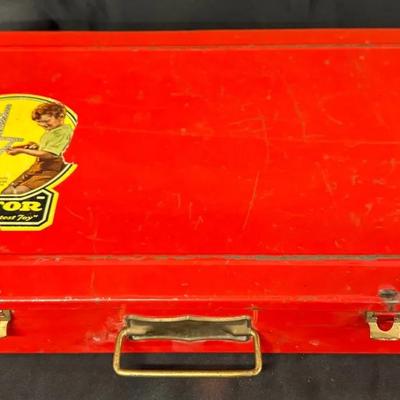 SS536 - Vintage A.C. Gilbert Erector Set, No 81/2, “All Electric” - With Manual In Metal Case