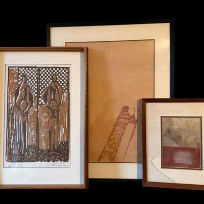 JL313 - 3 Unique Framed Pieces - Auvinen, Troia