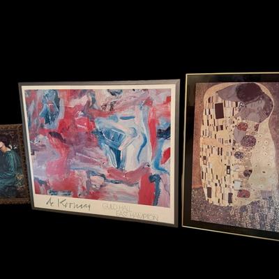 JL312 - 3 Prints - Klimt, Kooning