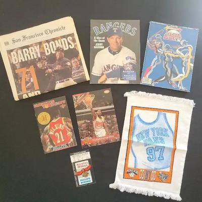 Sports Memorabilia - Atlanta Hawks, Dominique Williams, Rangers, Knicks Towel, All-Star Game 2000