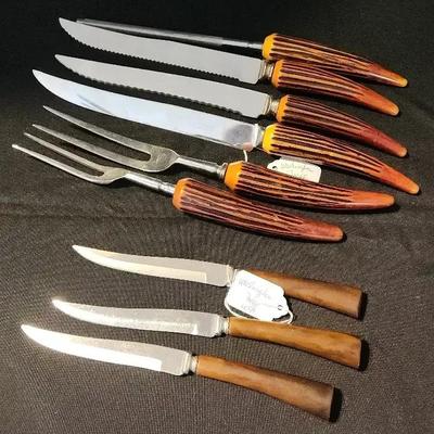 Vintage Washington Forge Knives & Tools Featuring Stainless Steel Blades & Faux Stag Horn Handles