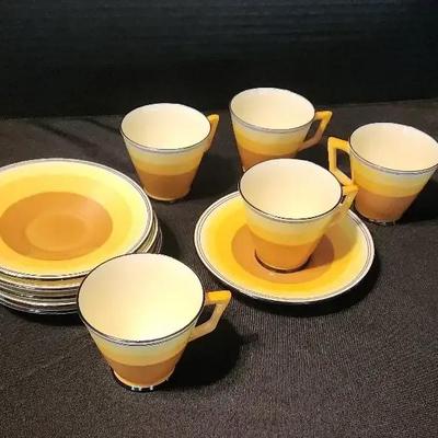 Vintage Wedgwood & Co Ltd Demitasse Cups and Saucers - Crown Staffordshire England