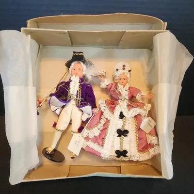 Set of Marie Antoinette & King Louis XVI Dolls In French Court Costumes, In Box