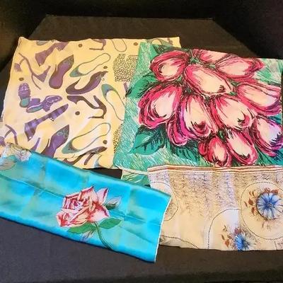 Bold Colorful Zazou Luxe Silk Scarf & Royal Silk Scarves - Hand Rolled - Made in Japan & China
