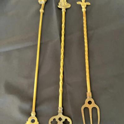 3 VTG Brass Toasting Forks - Bonzo the Dog, Lincoln Imp, Dartmoor Pixie - England