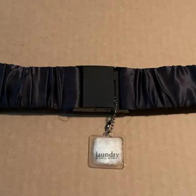 Laundry By Shelli Segal Black Cinched Belt With Metal Hook