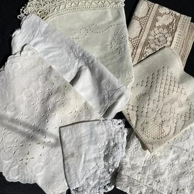 Dainty Doilies - Delicate Assortment of Cream & White Lace Crochet & Knitted Linens