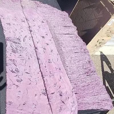 Large Purple Crochet Tablecloth with Fringe - Beautiful Craftsmanship