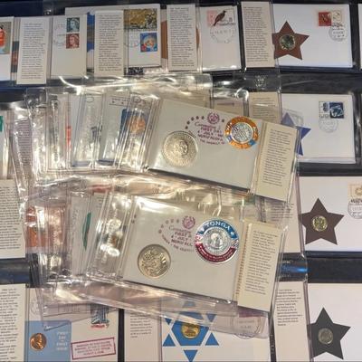 99 Company First Day First Issue Coin & Stamp Sets - dated 1966-1970
