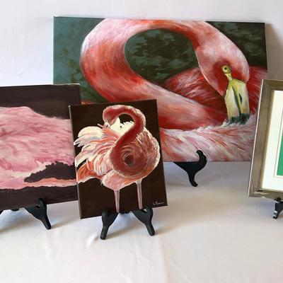 Collection Of Canvas Flamingo Plus Framed Print