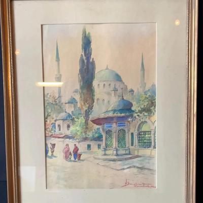 Appears To Be Original Watercolor By Nikolai Saraphanoff.