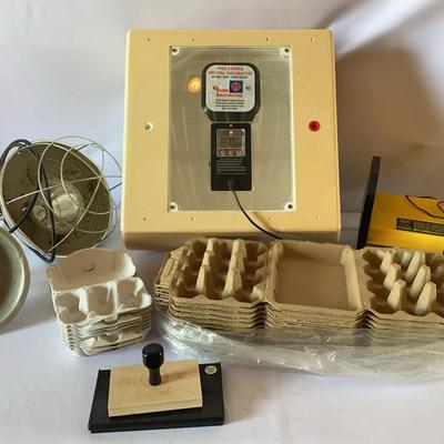 Egg Incubator, Brinsea Heating Appliance, Two Heat Lamps, Egg Cartons, Stamp & Stamp Pad